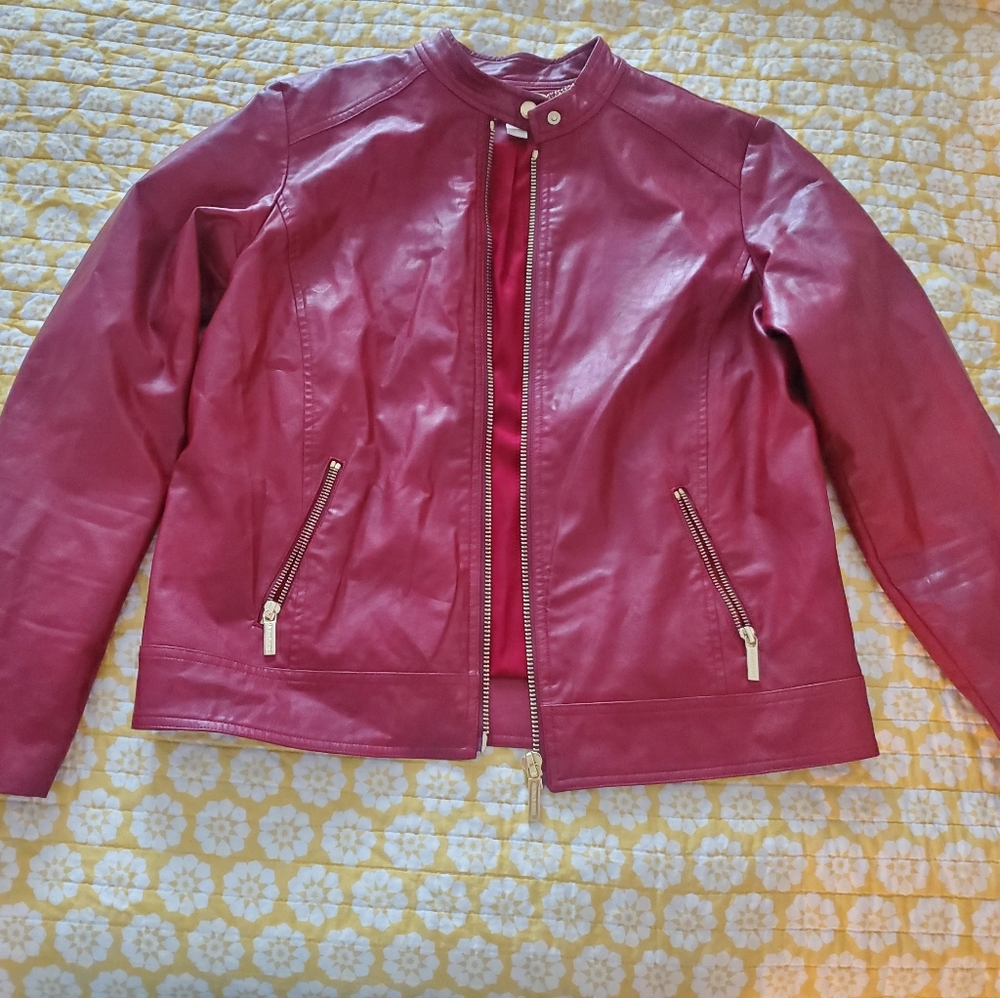 Michael Kors Red Leather Jacket